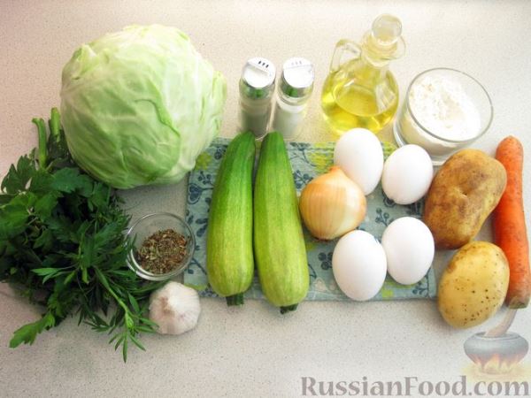 Блины из кабачков, молодой капусты и картошки