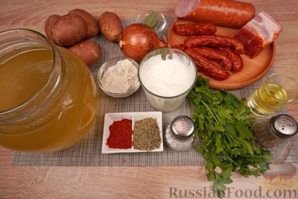 Венгерский картофельный суп с копчёностями